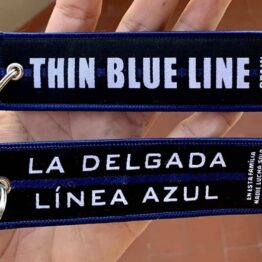 llavero delgada linea azul